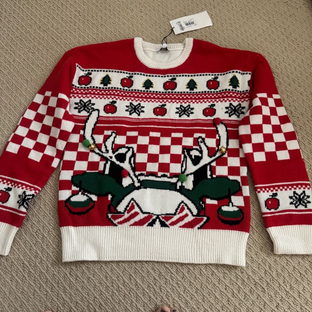 Little Marc Jacobs Boys or Girls Sweater
Red Reindeer Christmas Sweater Size 12Y